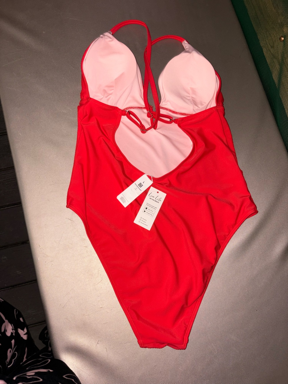 Cupshe Red One-Piece Swimwear with Heart Cutout
